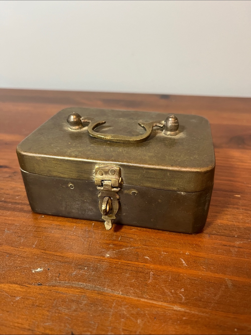 Antique 19th Century Traditional Brass Hand Hammered Paan Dan Bettel Nut Box